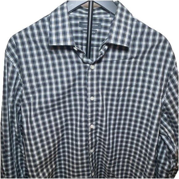 Tommy Hilfiger TH Flex Regular Fit Stretch XL‎ 17 34/35 Long Sleeve Plaid Shirt - Picture 5 of 12
